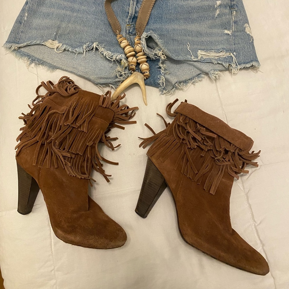 Joie Suede Fringe Boots